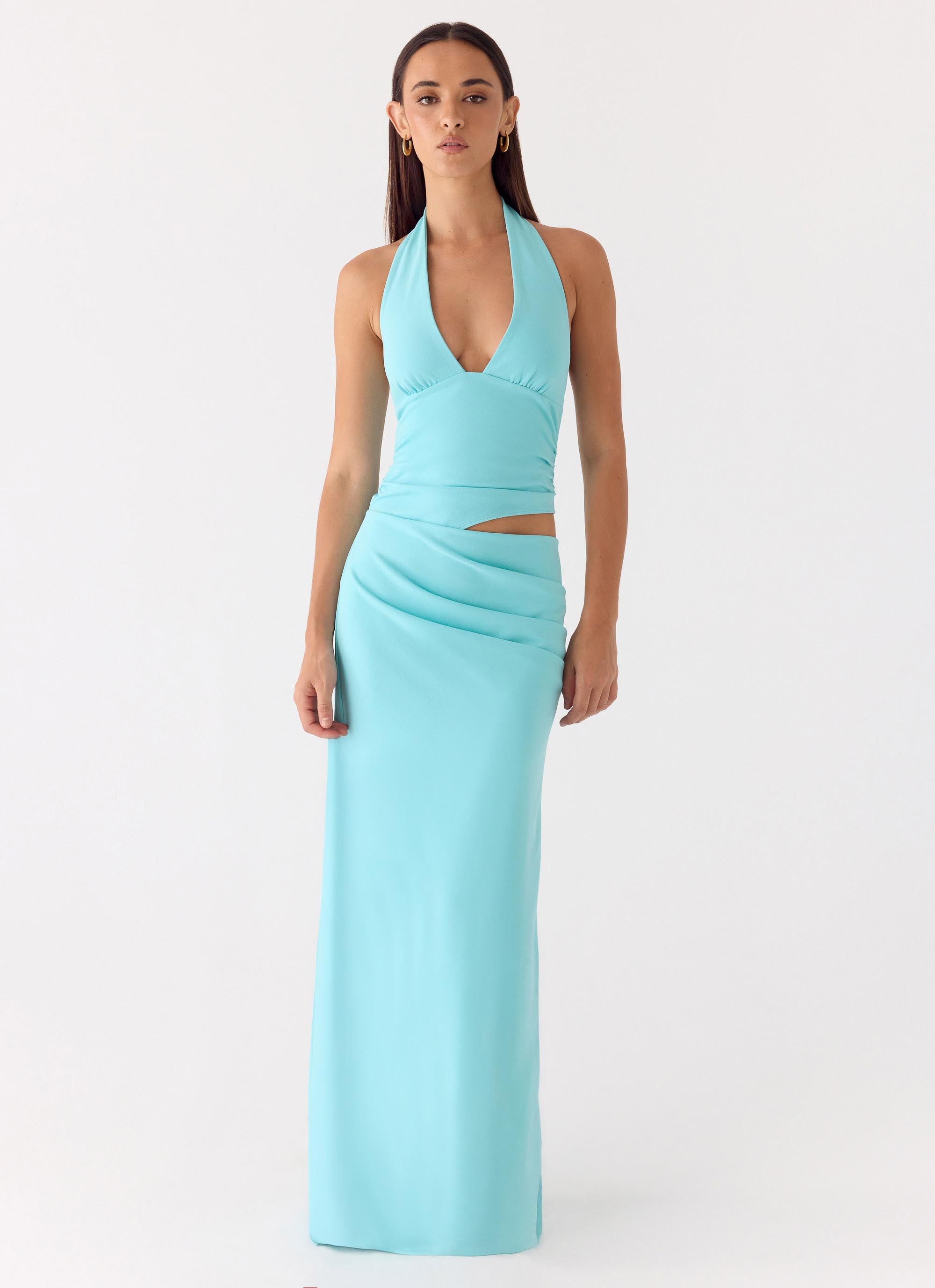 Almost Love | Elegant Maxi Dress for Women with Halter Neck Design | Flattering Fit for Timeless Style 0