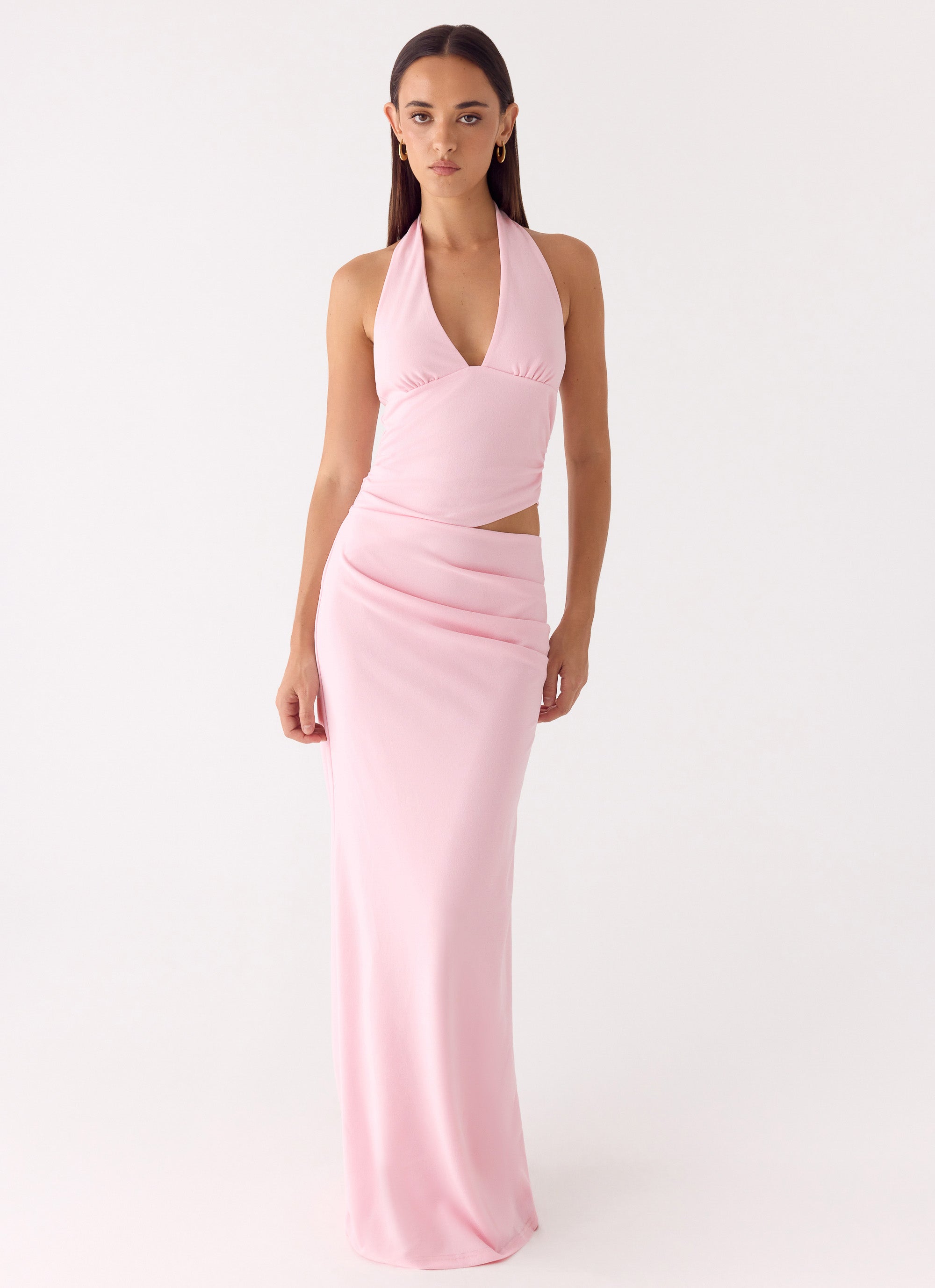 Chic Collection | Maxi Dress for Women with Halter Neck & Deep V Neckline | Elegant Fit for Effortless Style 3