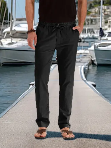 Coastal Collection | Lightweight Relaxed Pants with Drawstring Waist | Breathable Fabric for Beach and Casual Outings 2