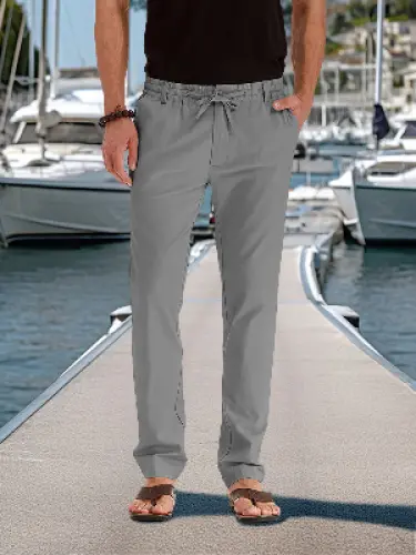 Coastal Collection | Lightweight Relaxed Pants with Drawstring Waist | Breathable Fabric for Beach and Casual Outings 3