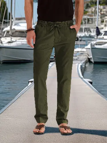 Coastal Collection | Lightweight Relaxed Pants with Drawstring Waist | Breathable Fabric for Beach and Casual Outings 4