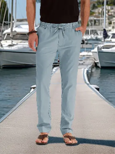 Coastal Collection | Lightweight Relaxed Pants with Drawstring Waist | Breathable Fabric for Beach and Casual Outings 6