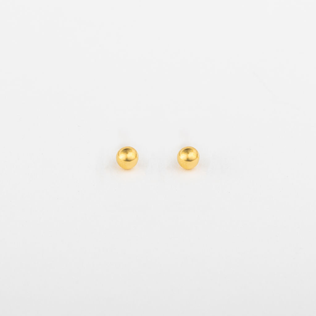 Elegant Gold Earrings | 18K Gold Vermeil Ball Stud Earrings for Women - Hypoallergenic, Perfect for Everyday Wear 0