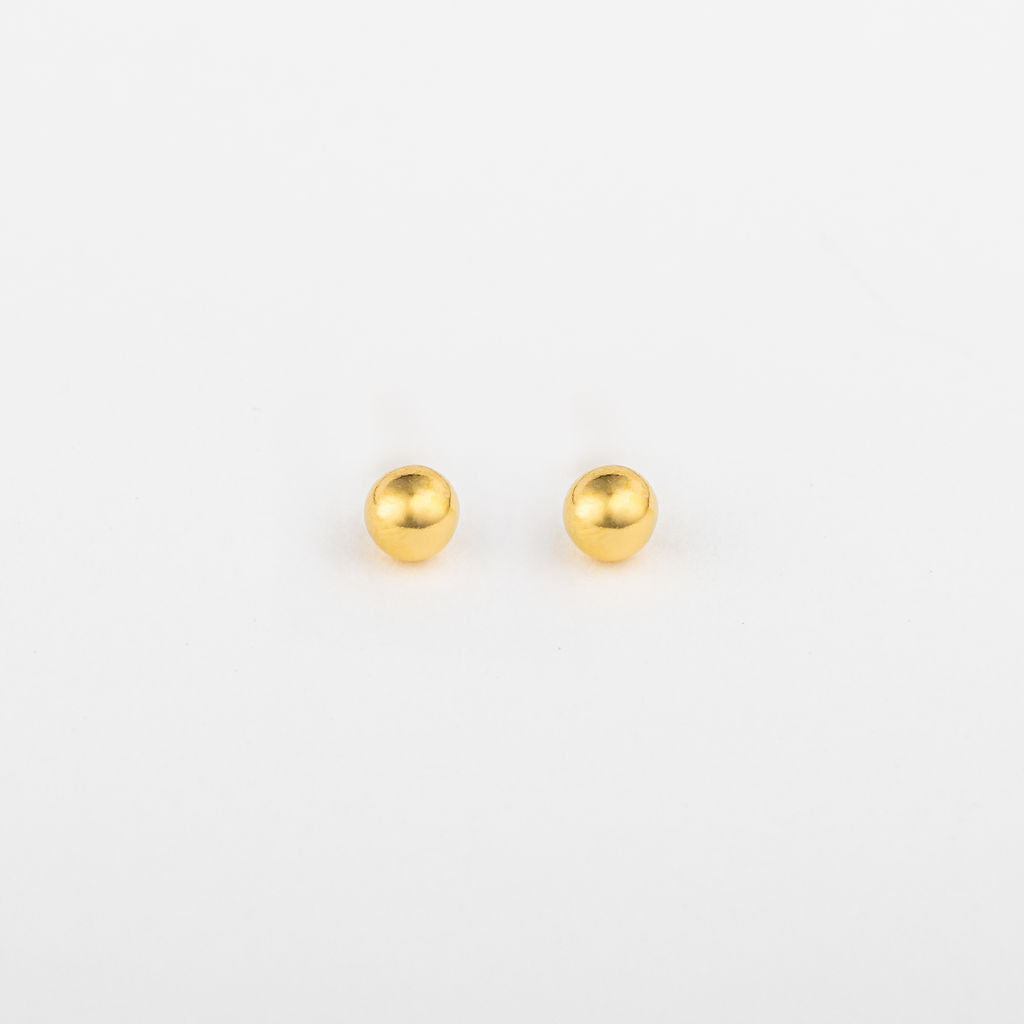 Elegant Gold Earrings | 4mm Hypoallergenic Ball Stud Design | Timeless Everyday Wear 0