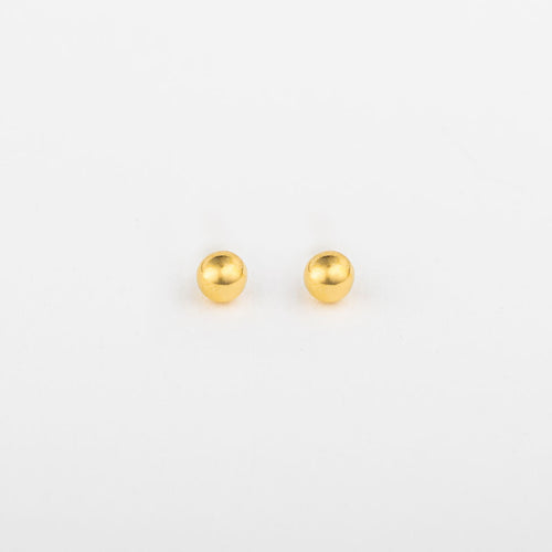 Elegant Gold Earrings | 4mm Hypoallergenic Ball Stud Design | Timeless Everyday Wear 0