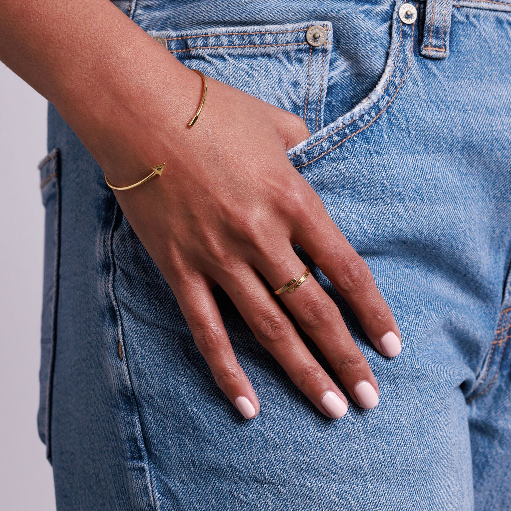 Elegant Triangle Gold Cuff Bracelet with Minimalist Design | Hypoallergenic Accessory for Everyday Style 4