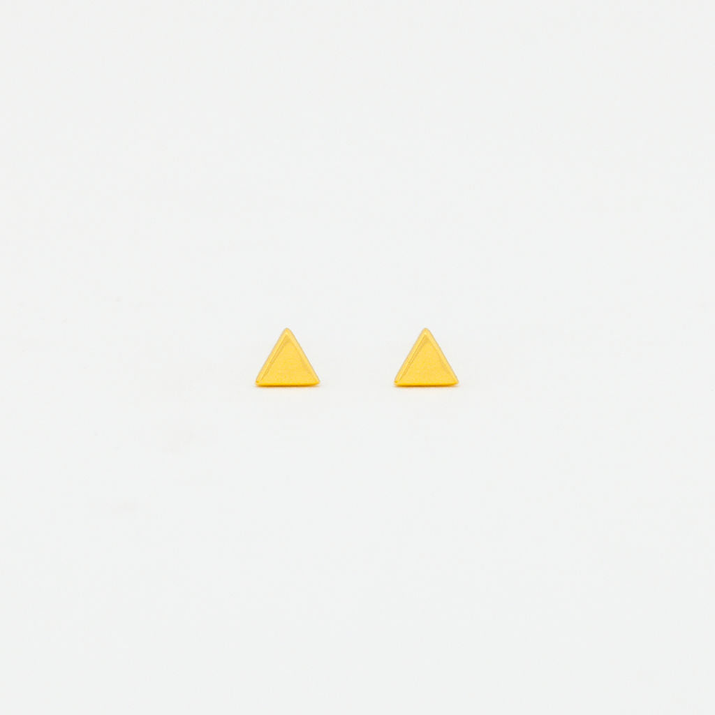 Elegant Triangle Gold Stud Earrings with Minimalist Design for Everyday Wear 0