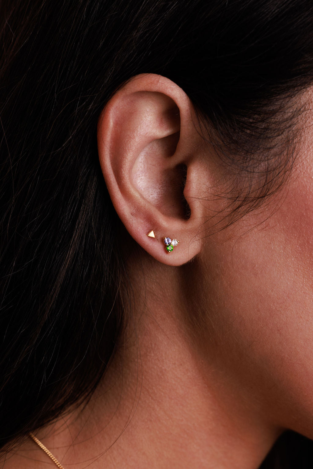 Elegant Triangle Gold Stud Earrings with Minimalist Design for Everyday Wear 1