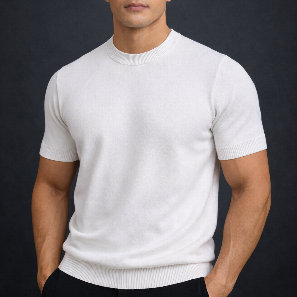 Ethan Collection | Cashmere T-Shirt with Lightweight Comfort | Breathable Blend for All-Day Wear 0