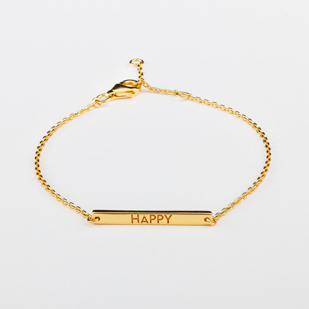 Inspiration Collection | Gold Bar Bracelet with Uplifting Message | Adjustable Fit for Positivity 0
