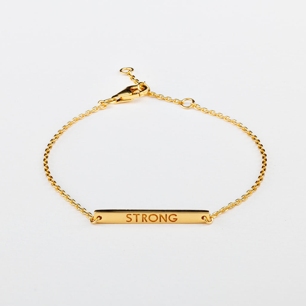 Inspiration Collection | Strong Bracelet with Gold Bar Design | Adjustable Fit for Daily Motivation 0