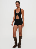 Moderna | Mid-Rise Lace Shorts with Elasticated Waistband | Slim Fit for Comfort 2