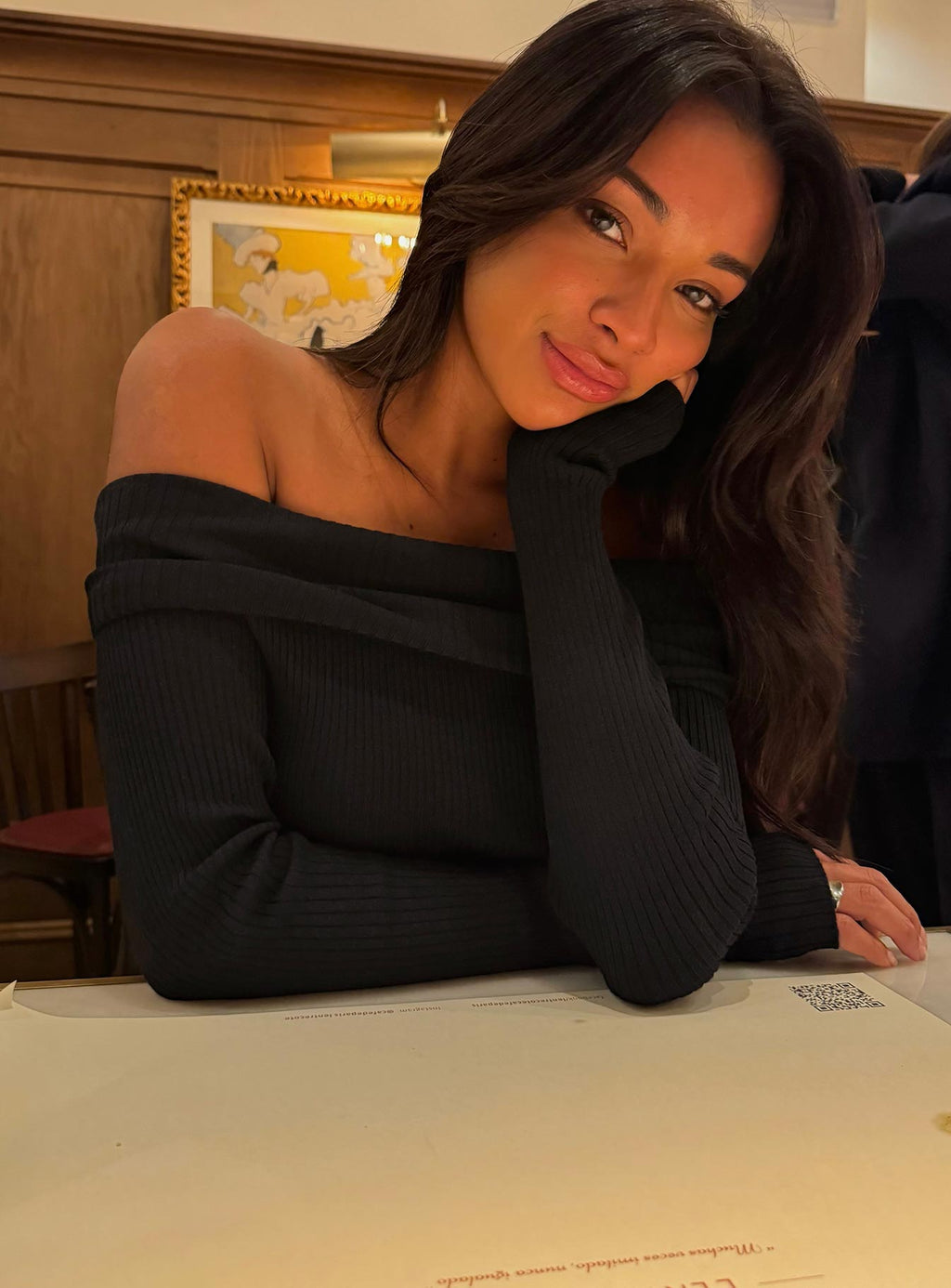 Morley Collection | Off Shoulder Black Sweater with Ribbed Design | Slim-Fit Crop for Effortless Style 7