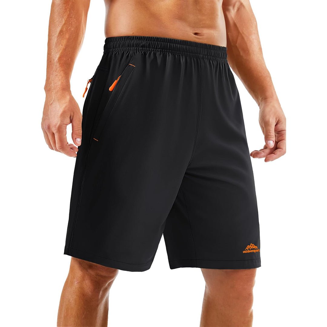 Quick-Dry Athletic Shorts | 4-Way Stretch Workout Shorts with Zipper Pockets for Unrestricted Movement 3