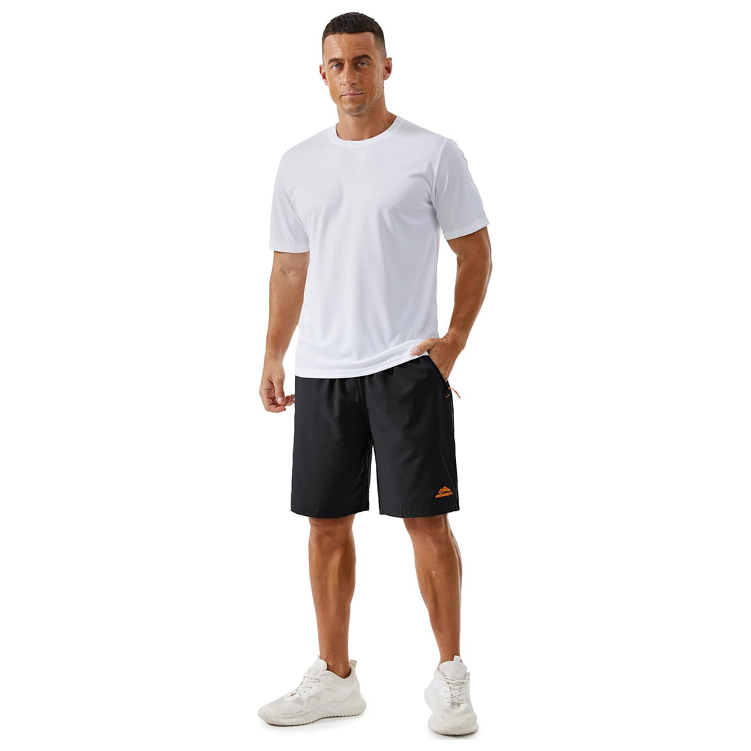 Quick-Dry Athletic Shorts | 4-Way Stretch Workout Shorts with Zipper Pockets for Unrestricted Movement 5