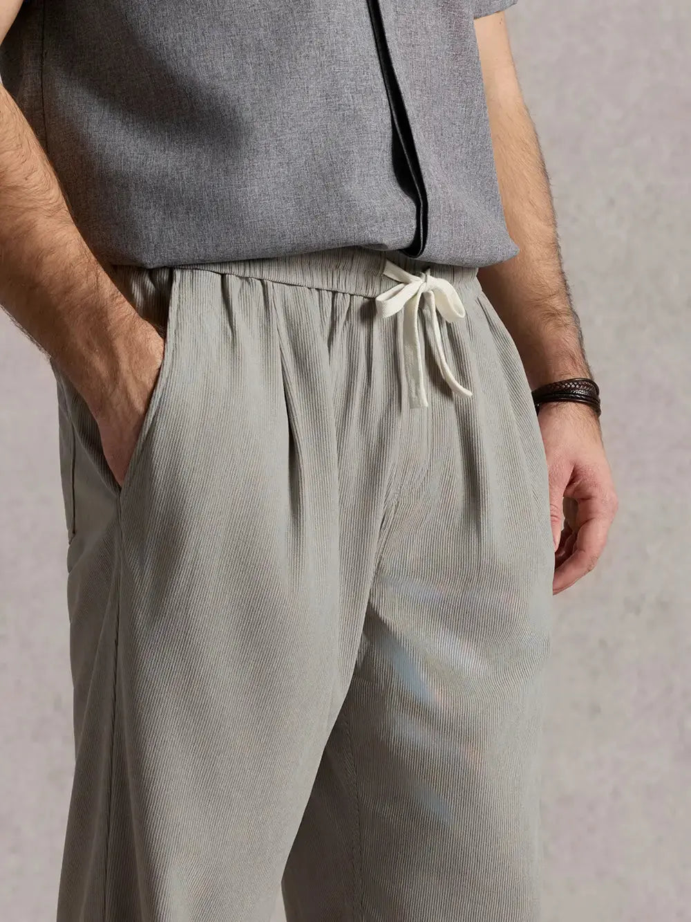 Relaxed Fit | Corduroy Straight Leg Pants with Elastic Waist | Comfortable Casual Wear for Everyday Style 3