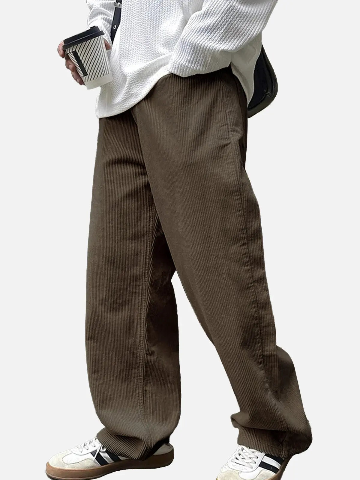 Relaxed Fit | Corduroy Straight Leg Pants with Elastic Waist | Comfortable Casual Wear for Everyday Style 5