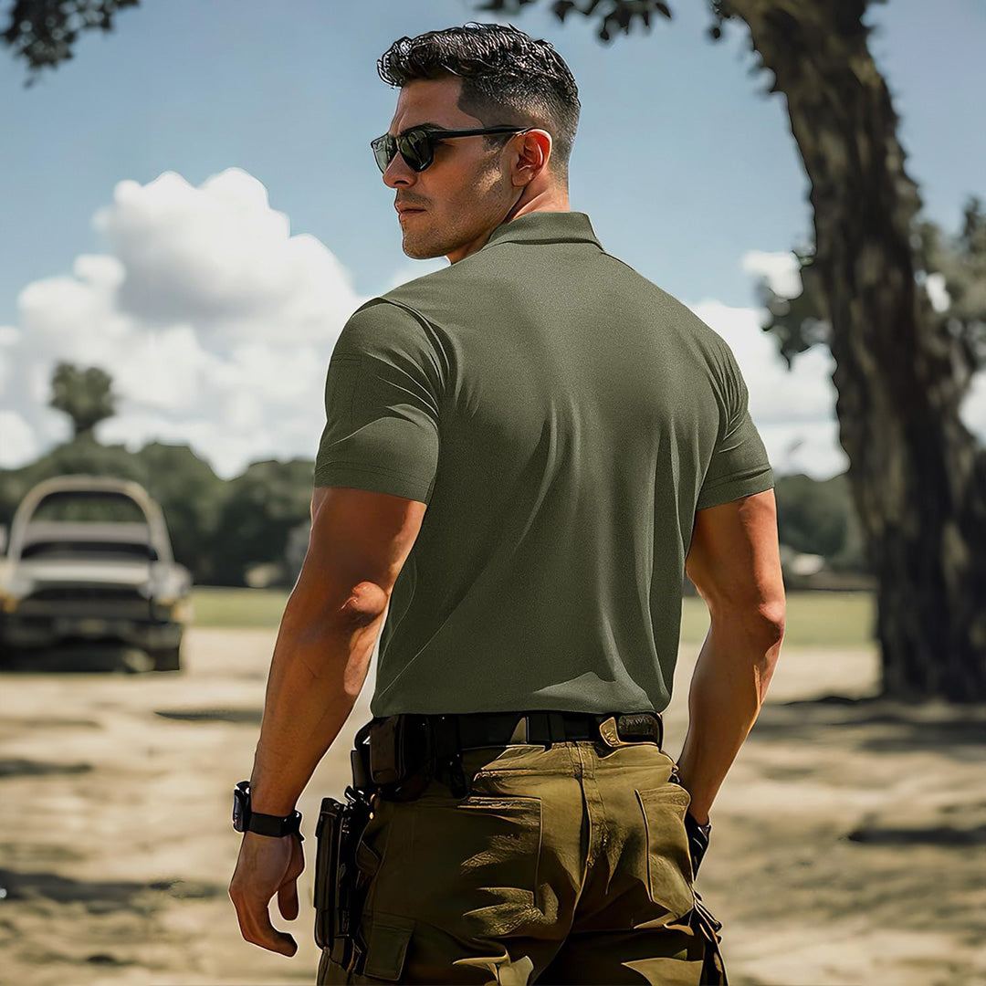 Tactical Performance Polo Shirt | Quick-Dry Fabric with UPF 50+ Protection for Active Outdoor Use 4