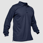 Tactical Performance | Men's Long Sleeve Polo Shirt with Moisture-Wicking Fabric | Comfortable for Outdoor Activities 0