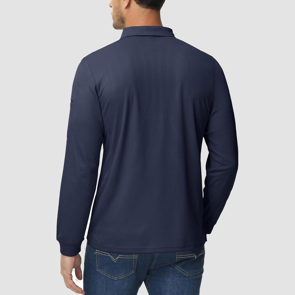 Tactical Performance | Men's Long Sleeve Polo Shirt with Moisture-Wicking Fabric | Comfortable for Outdoor Activities 4